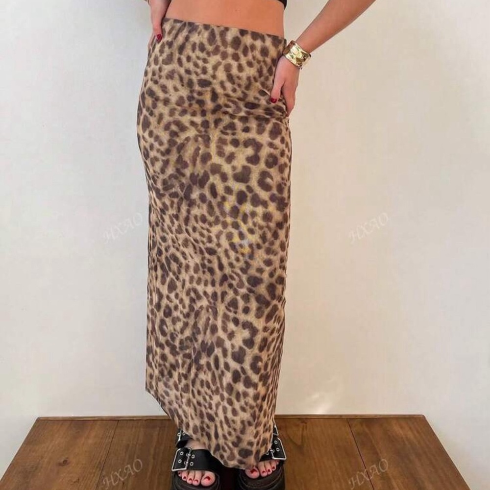Leopard Print Maxi Skirt